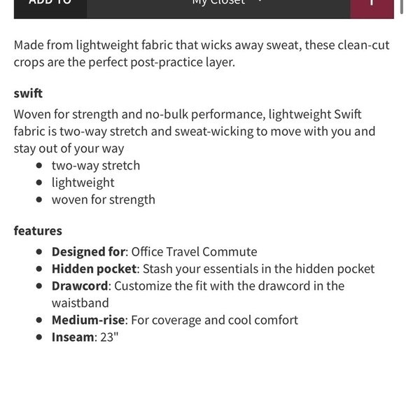 Lululemon Keep it classic crop pants in black Size 2, G74 - Picture 11 of 11